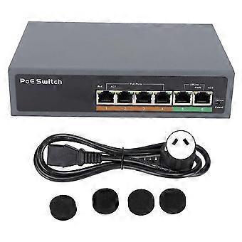 Switch POE IEEE802.3af/at 100Mbps Pequeno Compacto Silent Desktop Fanless 6 portas POE Switch compatível com Access Point 100240VAU Plug-YM