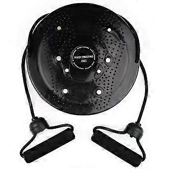 Black Waist Twisting Disc with Magnetic Massage Pad, Full Body Workout Twister for Men Women, Home Office Fitness Equipment, 25cm Diameter