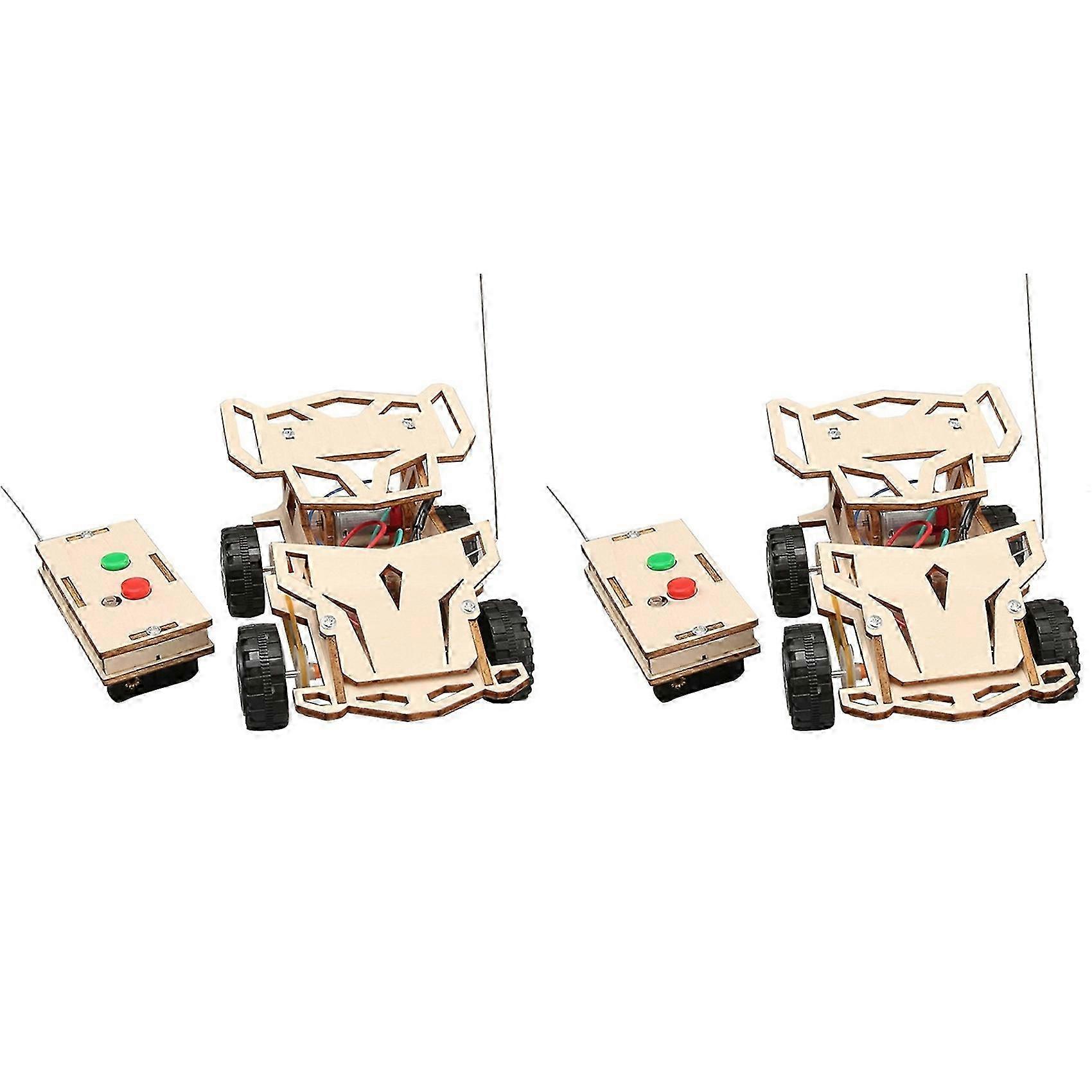 2X DIY Remote Control Four Wheel Drive Racing Elementary School Students Educational Fun Material Package