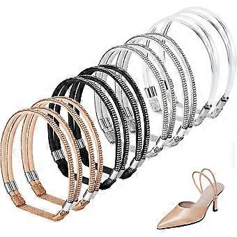 4 Pairs High Heels Shoe Straps, 4 Styles Rhinestone Shoe Lace For Heels Detachable Shoe Straps for Loose Shoes Anti-Loose Shoe Straps for High Heels