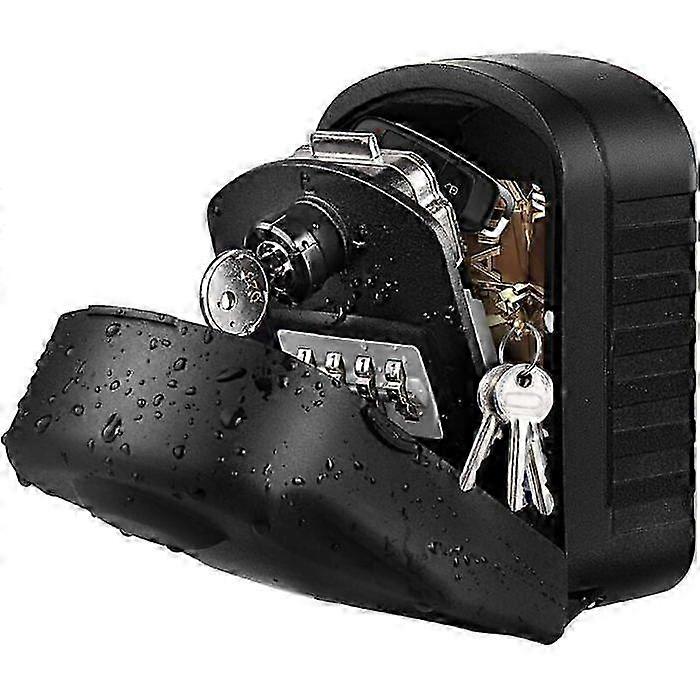 [New Generation] Large Secure Key Box with Code & Emergency Keys, Wall Mounted Key Box with Cover
