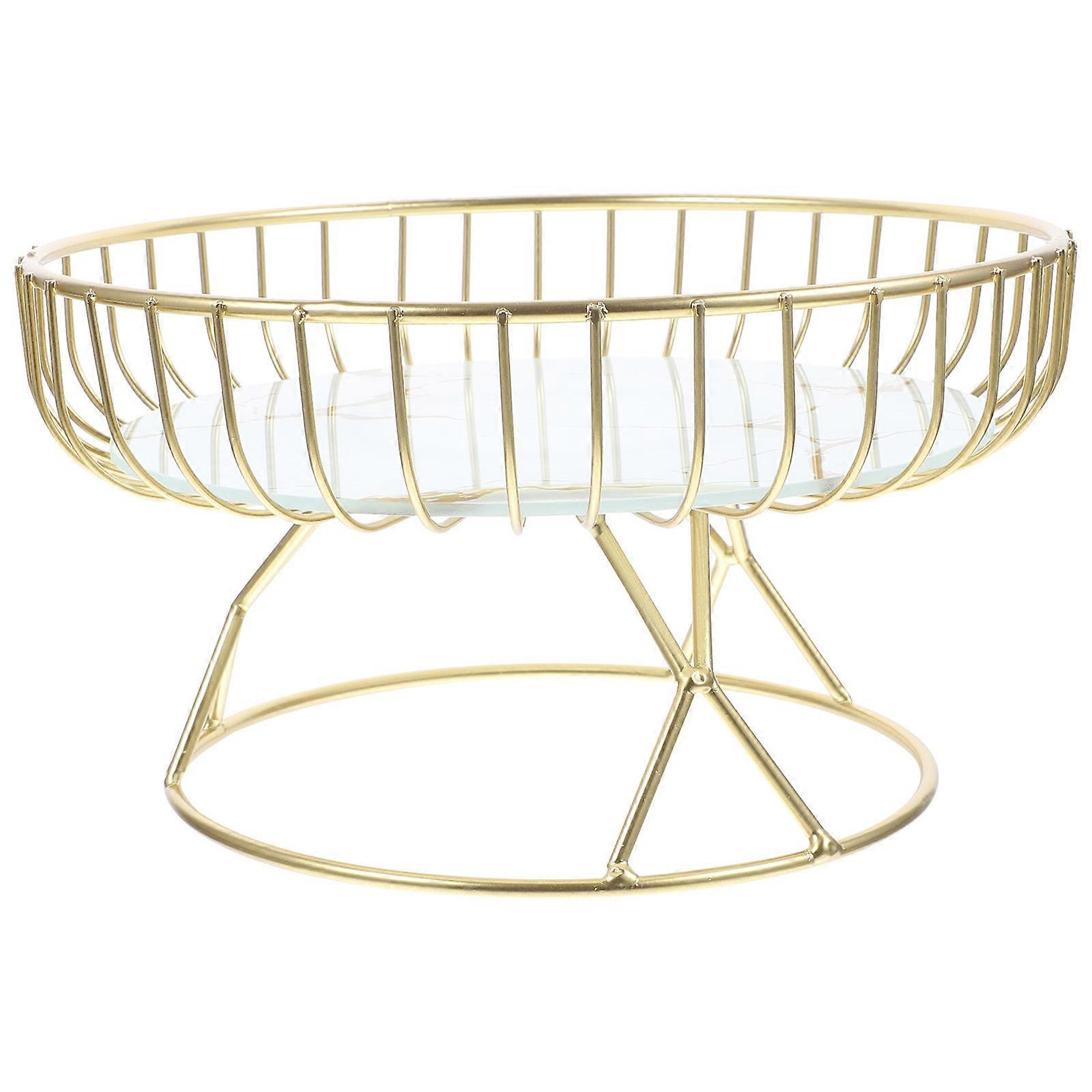 2Pcs Golden Wire Basket Desktop Bread Holder for Storage Usage