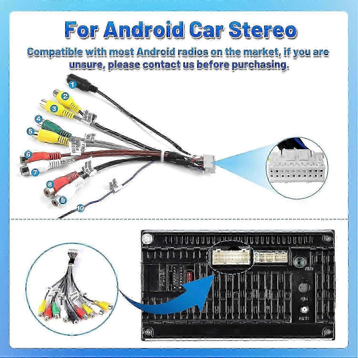 20 Pin Rca Adapter Cable - Car Stereo Harness