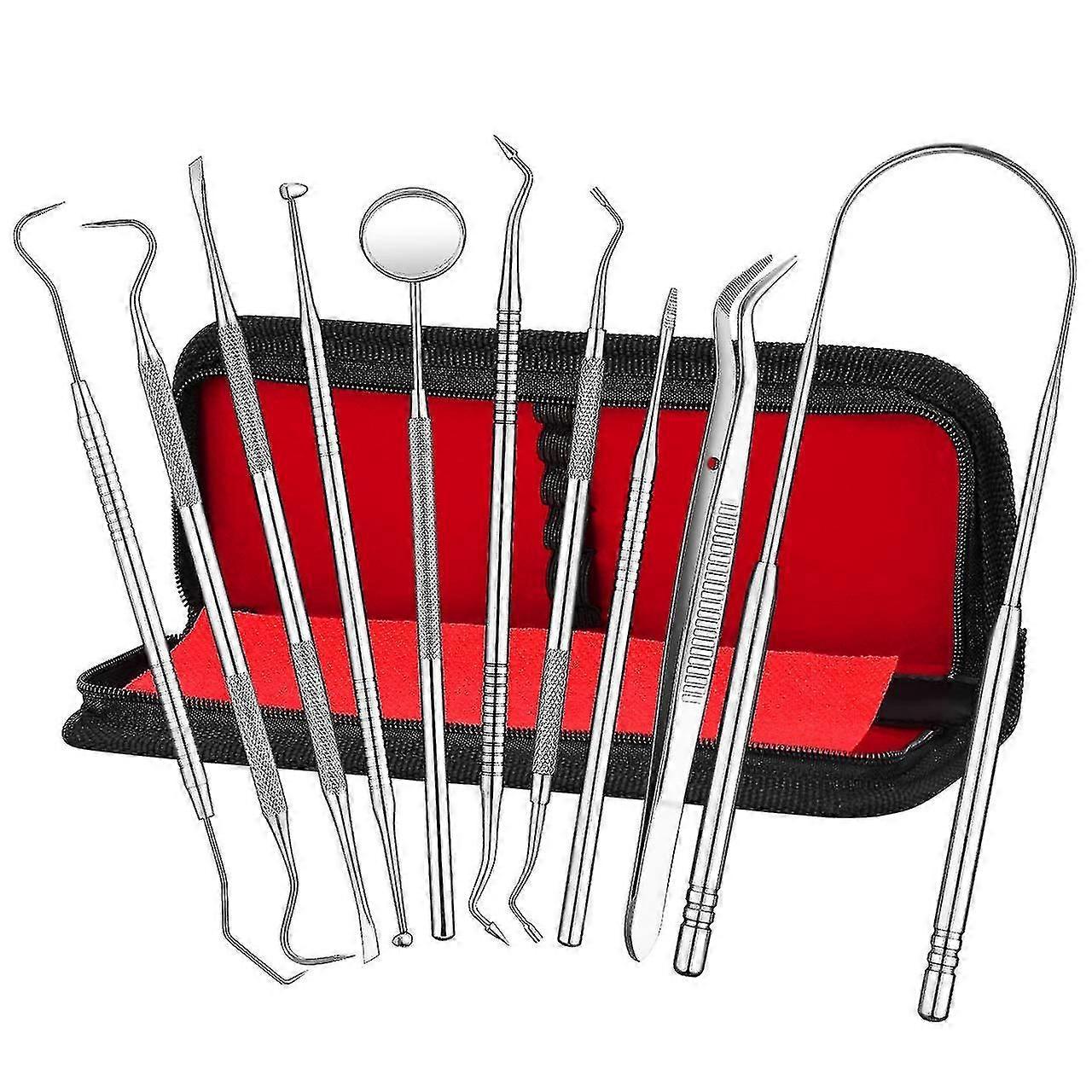 Ensemble de 8 instruments dentaires en acier inoxydable