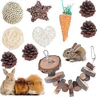 10pcsHamster Chew Toy Wooden Rattan Ball-grass Ball-carrot Chew Toys-natural Gift