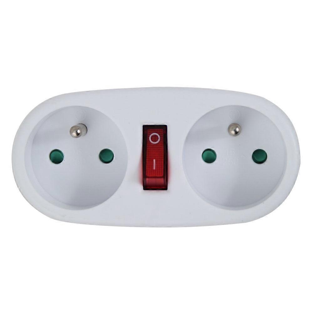 Esperanza Elec. Socket Splitter 2 Sockets Switch White