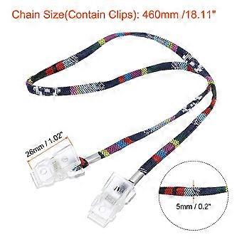 18.1" 2Pack Napkin Chain Colors Bib Holder Chain Sun Hat Strap Cord Lanyard, Blue