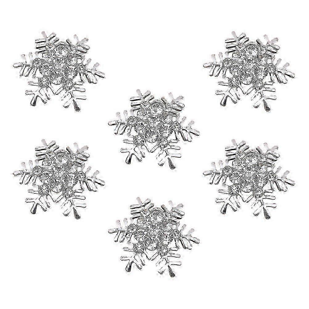 Unique Napkin Rings Snowflake Shape Artificial Rhinestones 1Set