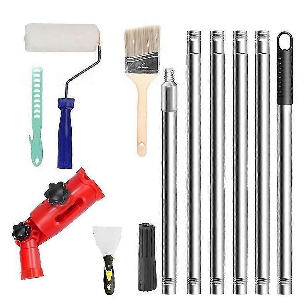 Multi-Angle Paint Brush Extender compatible with High Ceiling,Extension Pole Attachment Holder compatible with Paint Brush,R