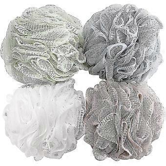 Bath Sponge Shower Loofahs 60g Mesh Pouf Bath Scrunchies Body Wash Puff - Pack Of 4