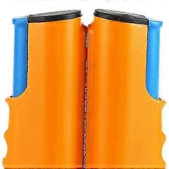Retractable Table Tennis Net Rack, Safe Wavy Edge, Portable, Compatible with Gym and School, Orange Blue