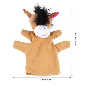 Hand Puppet Plush Toy for Storytelling 2Pcs Brown Horse Five-Finger Glove