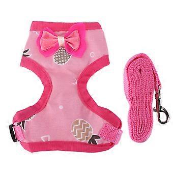 Pet Frango Tração Corda Treinamento Andar Pet Galinha Ajustável Alça Tração Corda M Rosa
