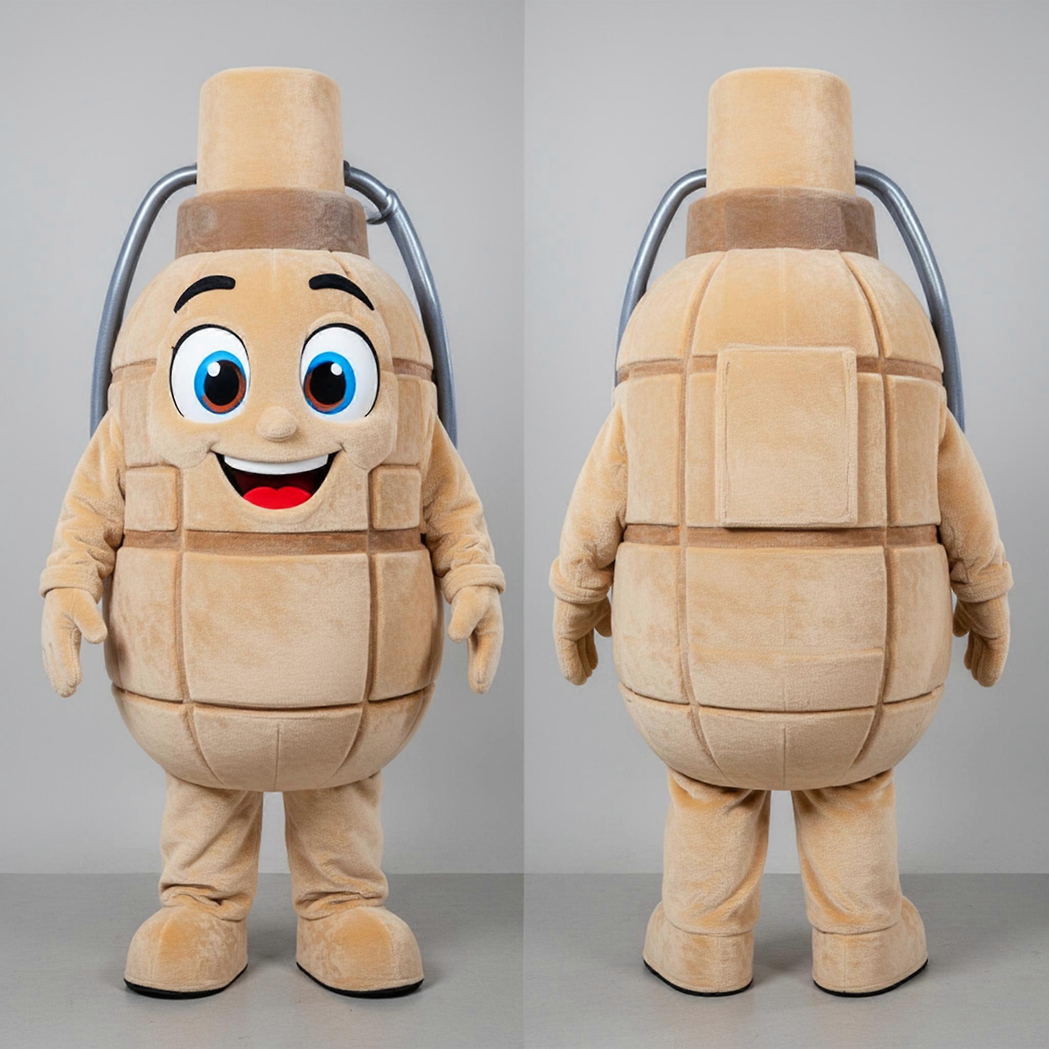 MASTICOT Beige Plush Rounded Grenade Mascot