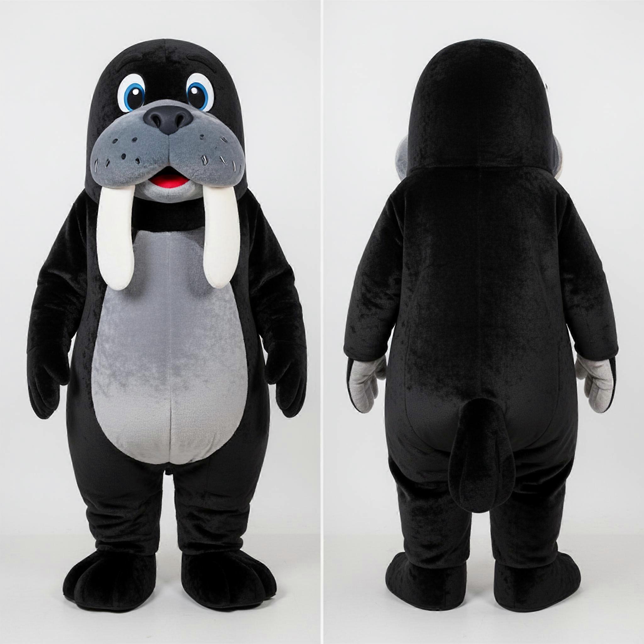 MASTICOT Jet Black Cartoon Walrus Mascot