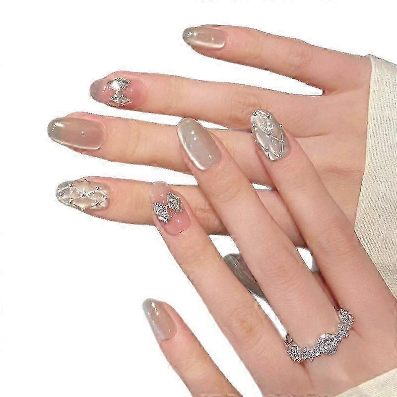 Handmade Star Rhinestone Press On Nails