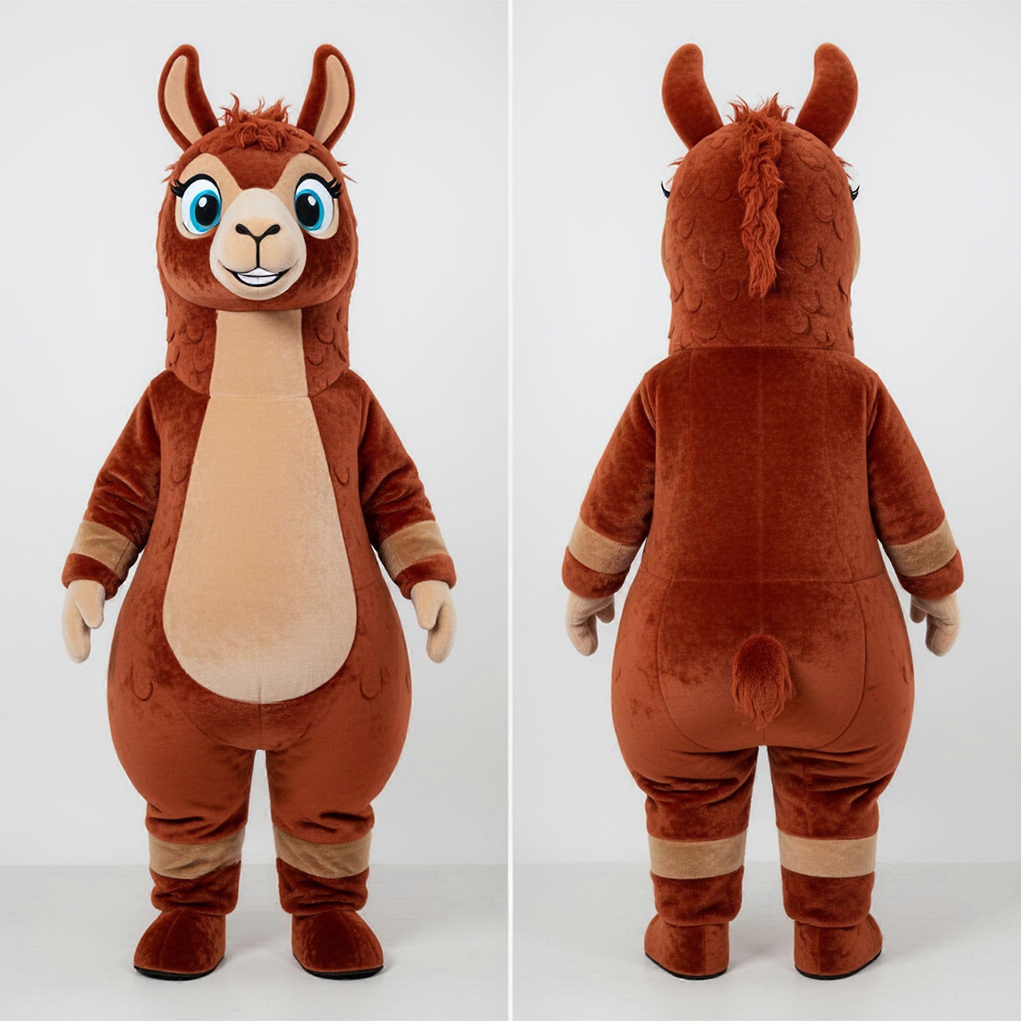 MASTICOT Rust Orange Cuddly Llama Mascot