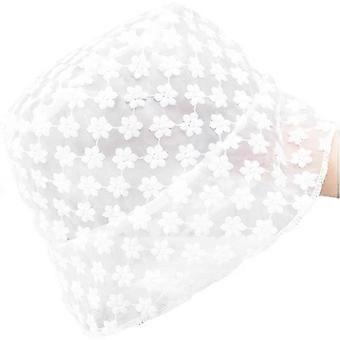 Sombrero de fascinador de encaje para mujer Sombrero de verano Sombreros anchos Vestido de encaje negro blanco Sombrero de boda de la iglesia