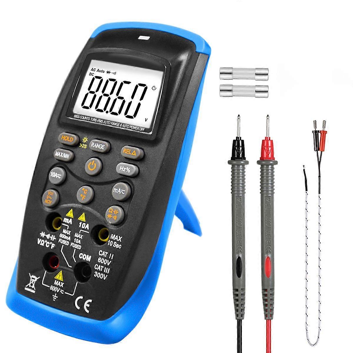 Digital Multimeter, TRMS Autoranging Multitester 6000 Counts Voltmeter Measures AC/DC Current, Voltage, Continuity, Capacitance