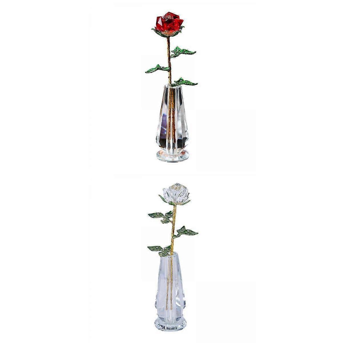 2x Artificial Crystal Flower Beautiful Gift for Wedding