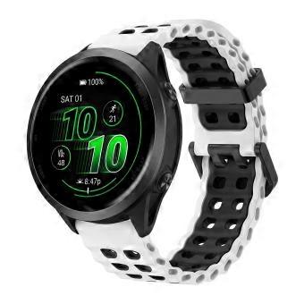 Ocean Two Color Dual-Hole Black Buckle Silicone Watch Band