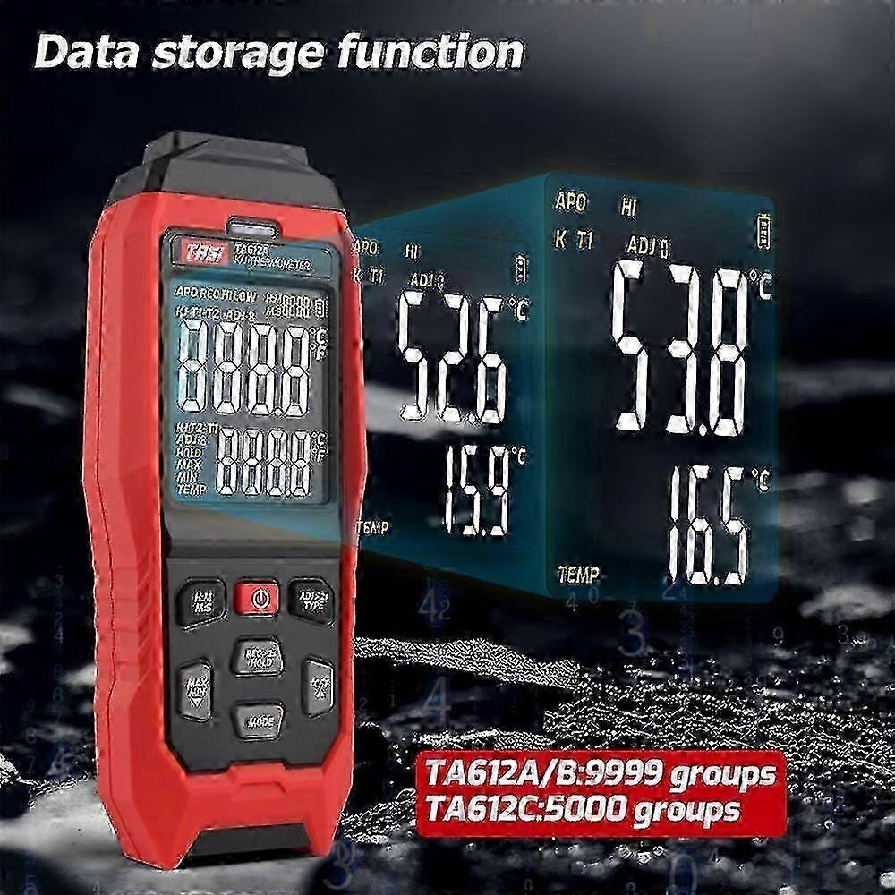 Compatible with Ta612c Thermometer, 4-Channel Thermocouple, LCD Display, Data Logging