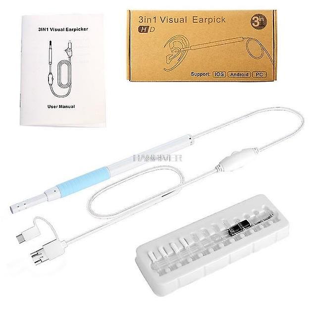 Medical In Ear Cleaning Endoscope Spoon Mini Camera Ear Picker Ear Wax Removal Visual Ear Mouth Nose Otoscope Support Android Pc