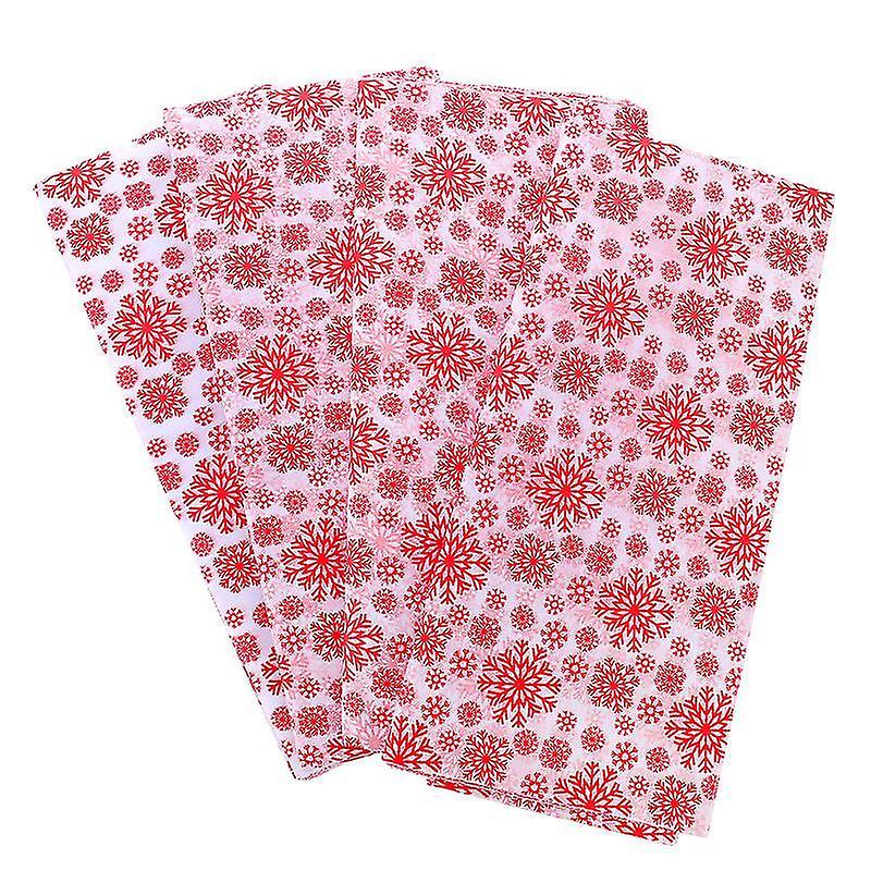 50X66cm Red Wrapping Paper 4 Packs Tear-resistant Diy Tissue Paper Christmas Snowflake Wrapping Pape