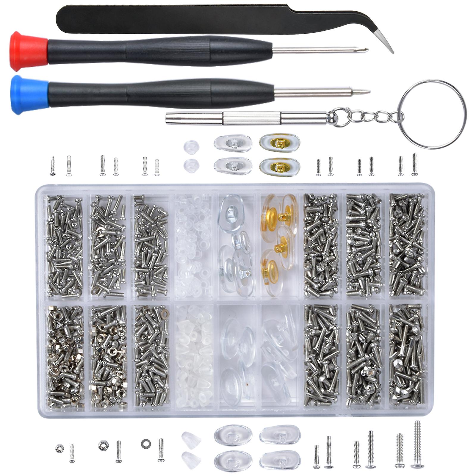 1000pcs Eyeglass Repair Tool Kit With Precision Screwdriver Set