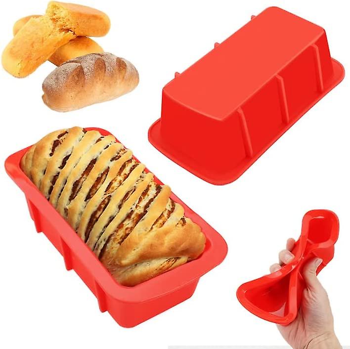 2 Pcs Size Rectangular Silicone Cake Mold Baking Molds, Bread Mold 25.5*13*7cm