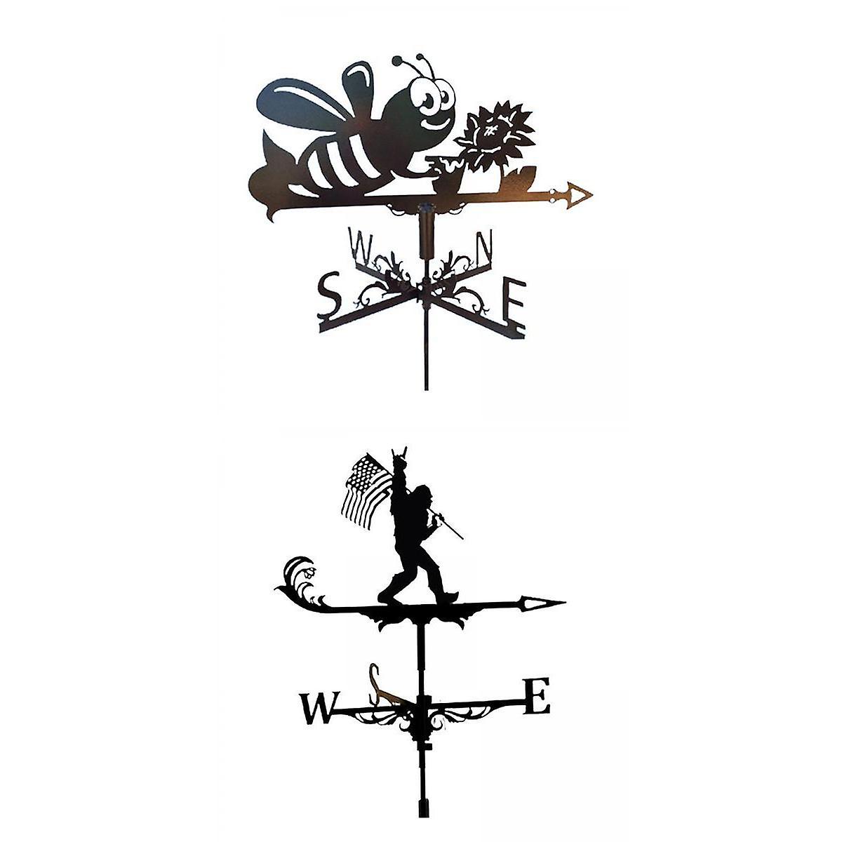 2x Weather Vane Farm Weather Vane Wind Direction Indicator Decoration