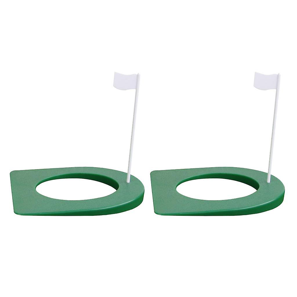 2pcs Golf Putting Hole with Flag Putting Practice Cup Practice Training Aids