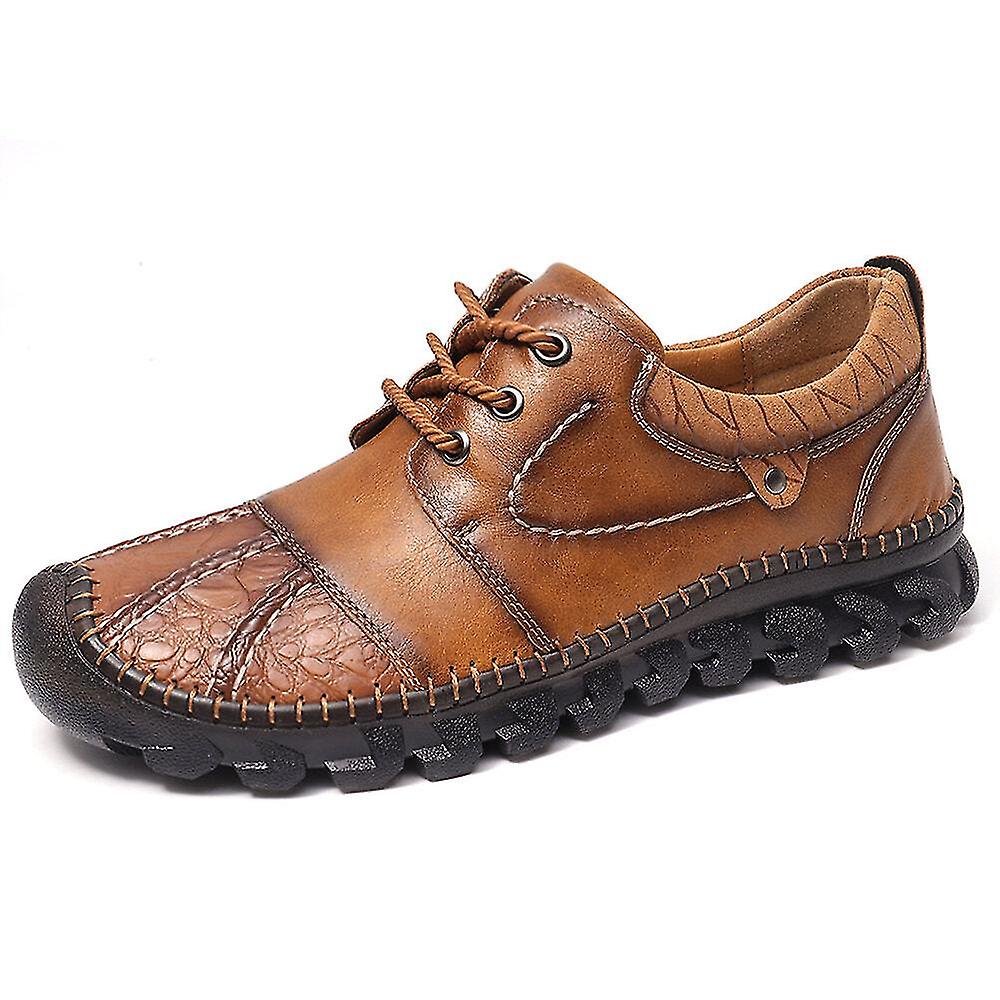 Männer Leder Handnähte Slip Resistant Casual Flats