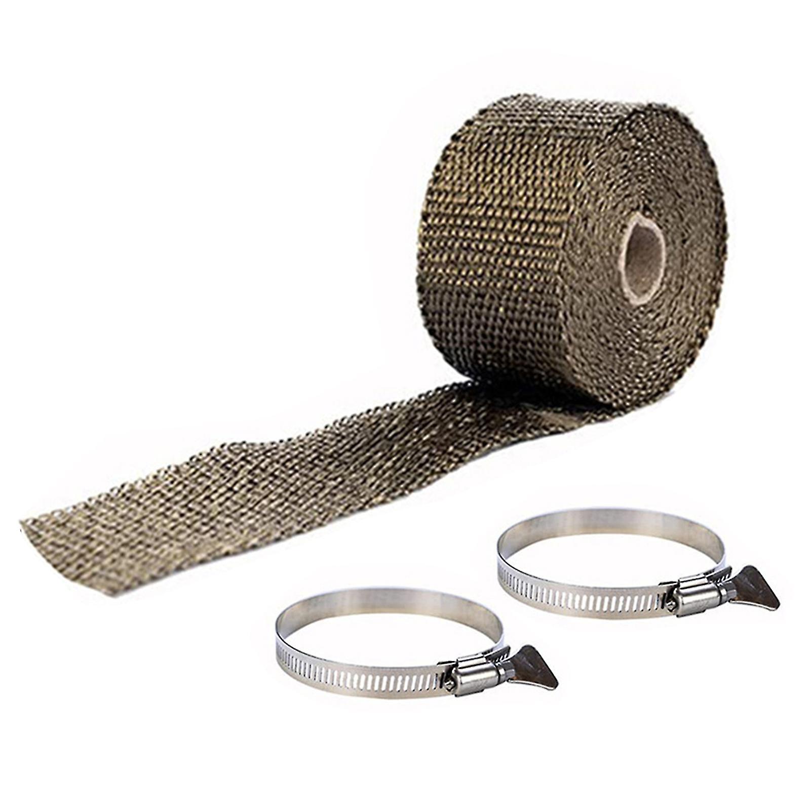 1 Set Fireproof Ribbon With 2 Clamps Detachable Adjustable Exhaust Insulation Wrapping Gear For Power Line