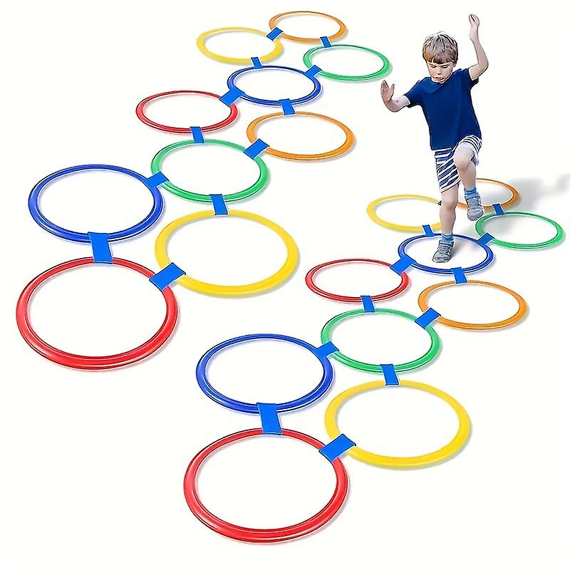 5pcs Hopscotch Circular Set Hopscotch Ring Game With Hoops Circular Connectors Outdoor Indoor Obstacle Course For Kids Playground Balance Agility Tra