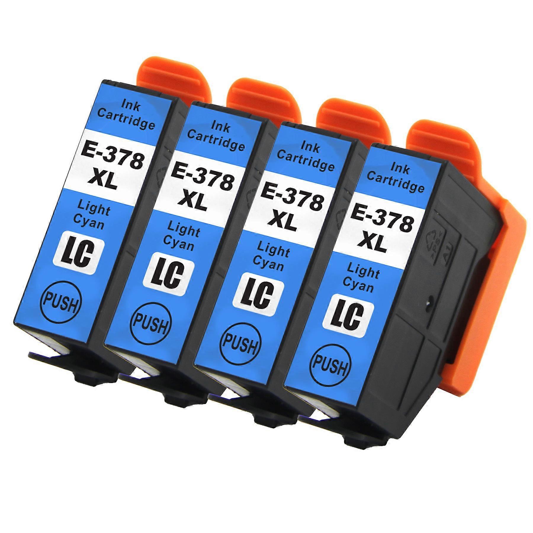 4 Light Cyan Ink Cartridges to replace Epson 378XLLC Compatible/non-OEM from Go Inks