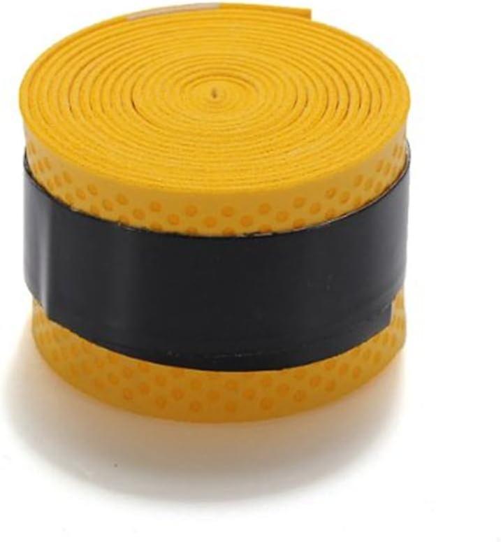 10パックラケットグリップ滑り止めテニスバドミントンラケットイエロー