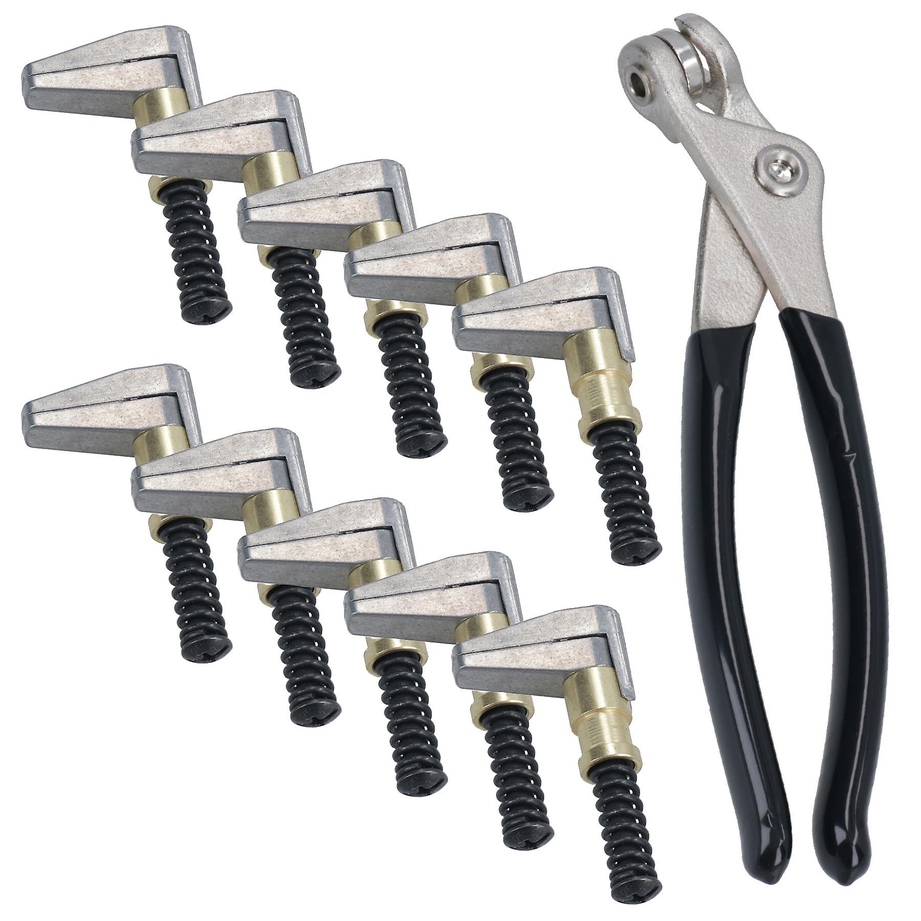 10 x Cleco Side Edge End Clamps Fasteners Grips 19mm Open 25mm Depth + Pliers