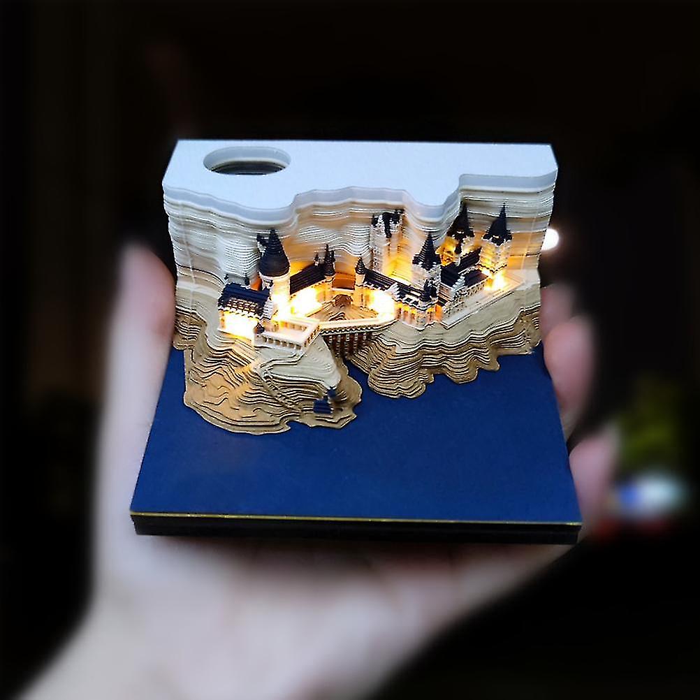 Paper Art Building 3D Sticky Notes 8x8x4cm with/without Light