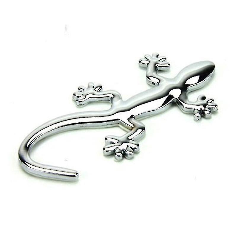 3d Lizard Gecko - Die Cut Gold Silver Decal Bumper Sticker