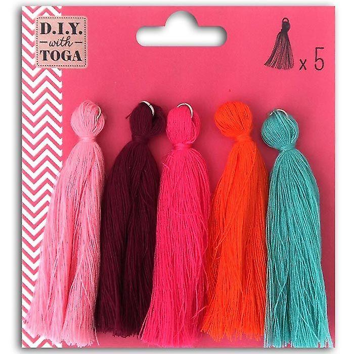5 maxi cotton tassels 8 cm - Summer