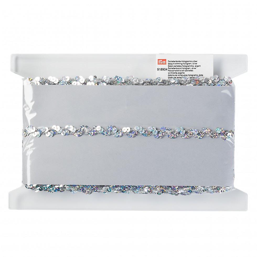15mm Prym Hologram Sequin Trim Silver - per metre