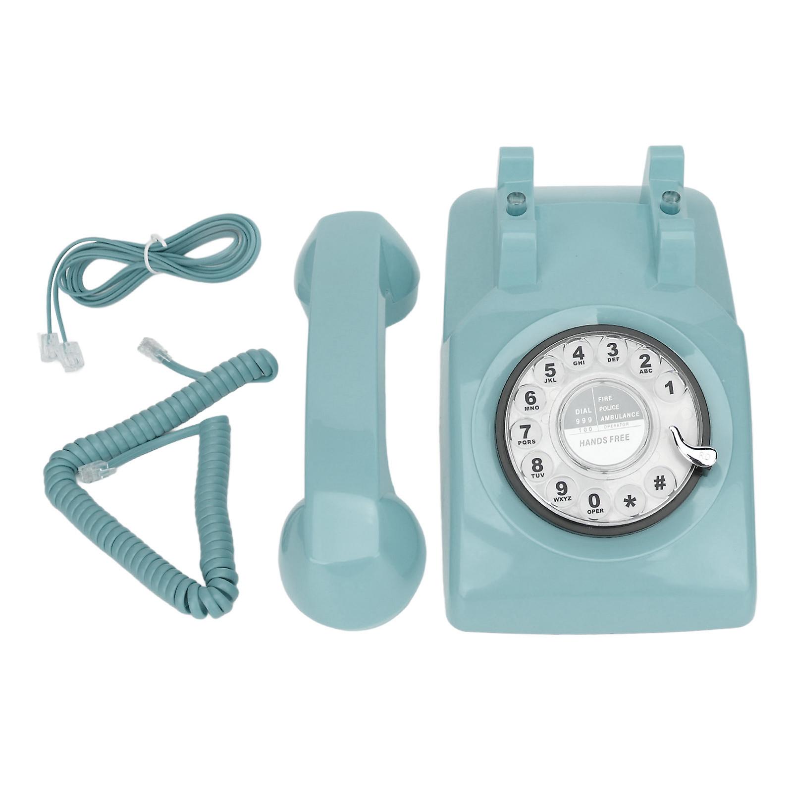 Vintage Rotary Landline Phone with Mechanical Ringer and Speaker for Retro Charm