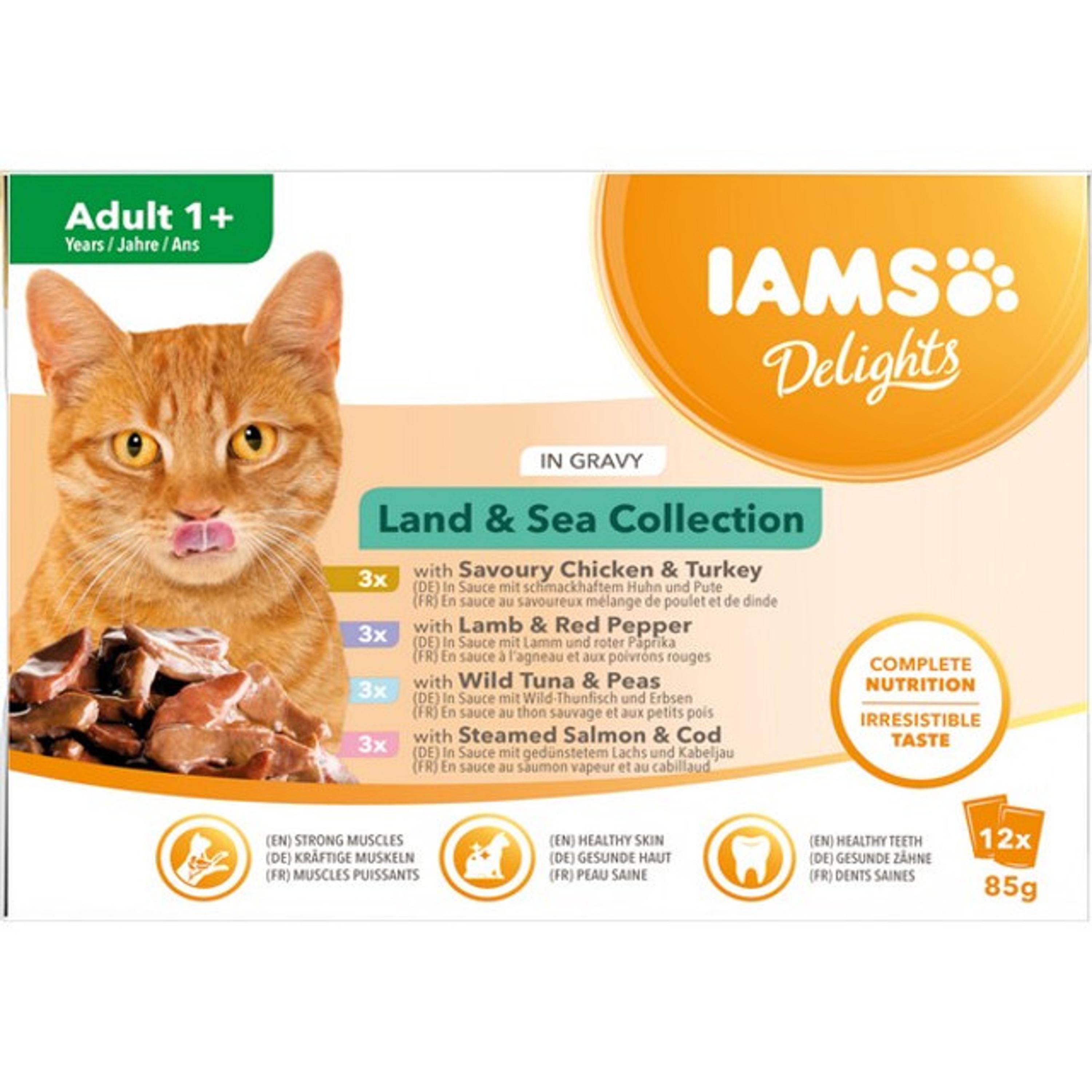 Iams 猫粮 Delights Land & Sea 肉汁系列 12 x 85g