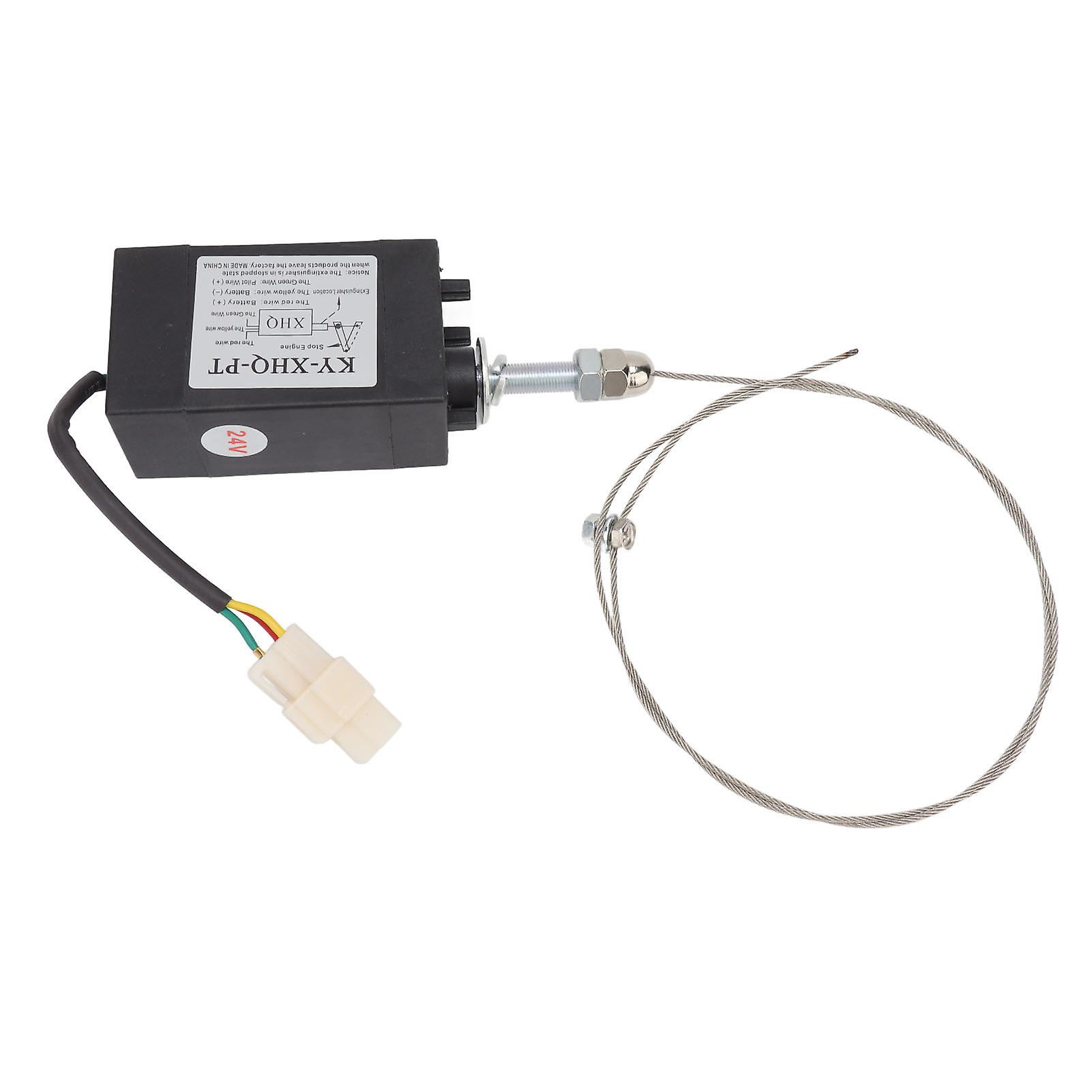 24V Engine Flameout Device ABS Stainless Steel Generator Flameout Solenoid Valve for Replacement Power On Normally Open Type