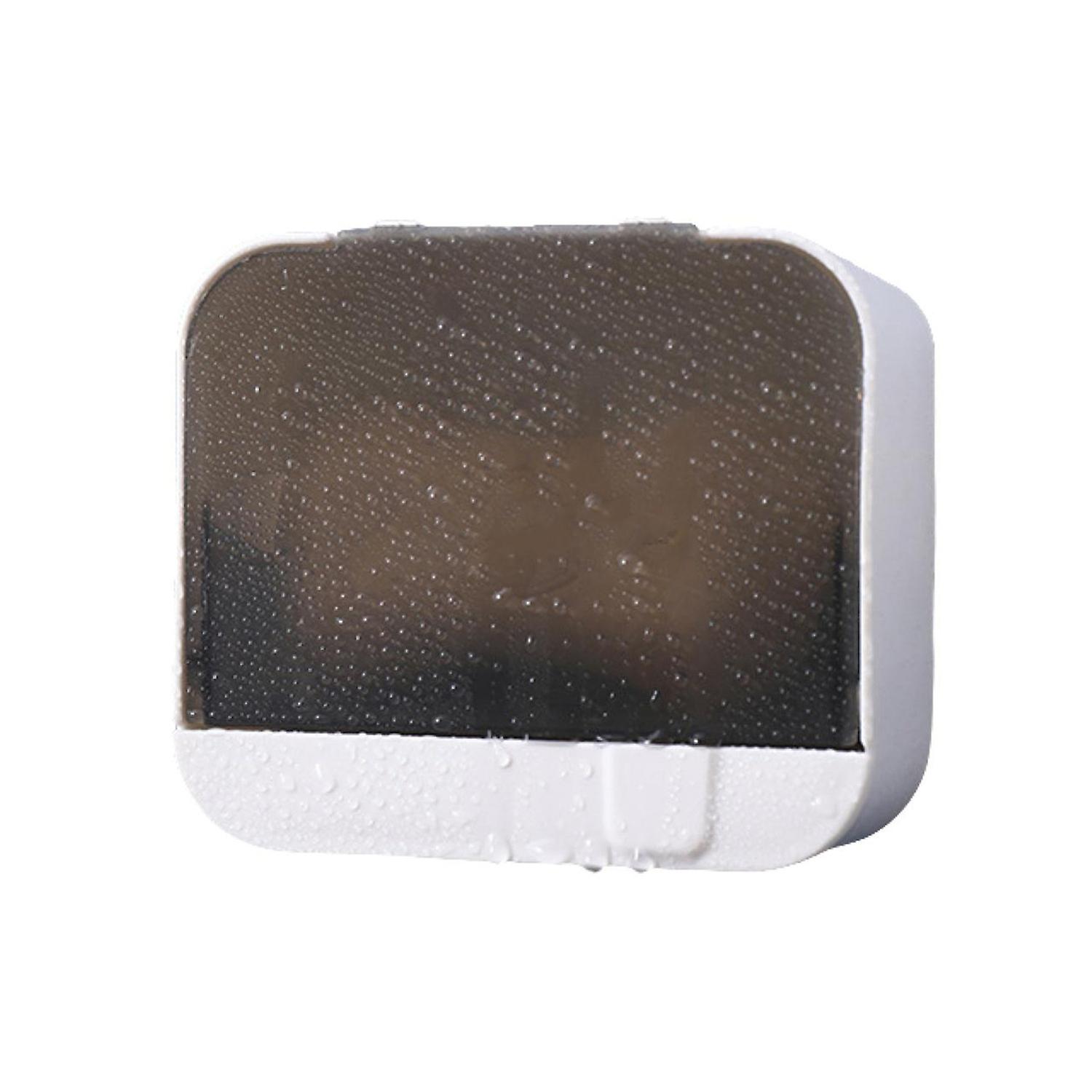1 Set Soap Case Flip Lid Design Wall-mounted No Drilling Soap Draining Rack Bathroom Organizer Home