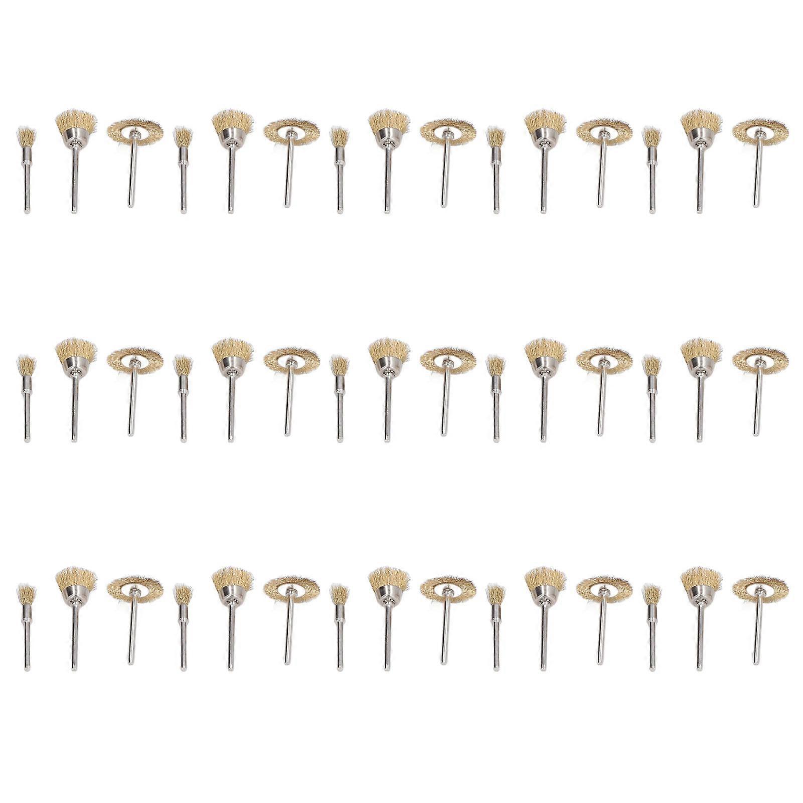 45Pcs Brass Wire Brushes Good Polishing Effect Small Size Polishing Kit for Cleaning Grinding