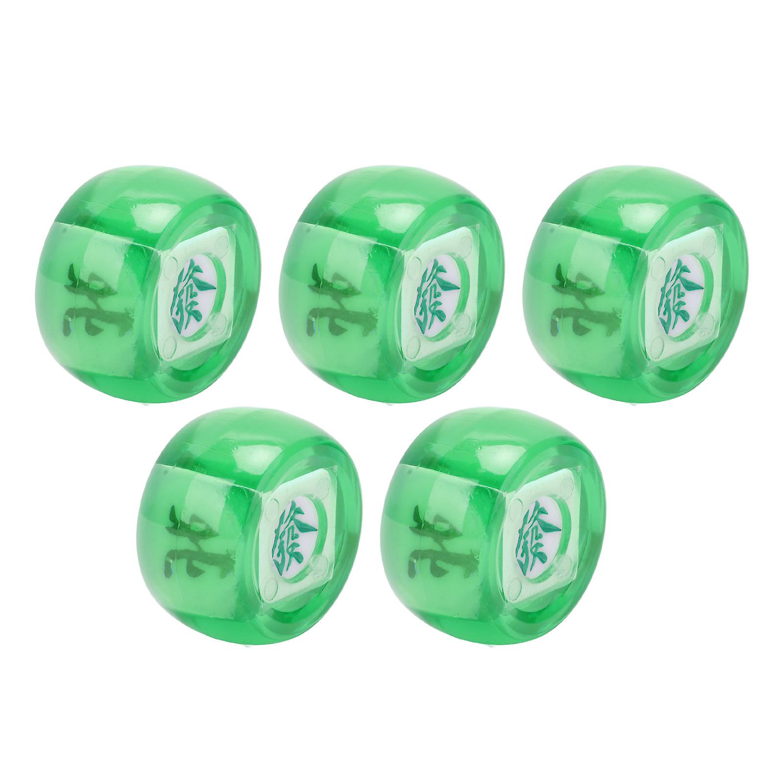 5Pcs Transparent Green Mahjong Wind Dice 2.2cm Sphere Game Set