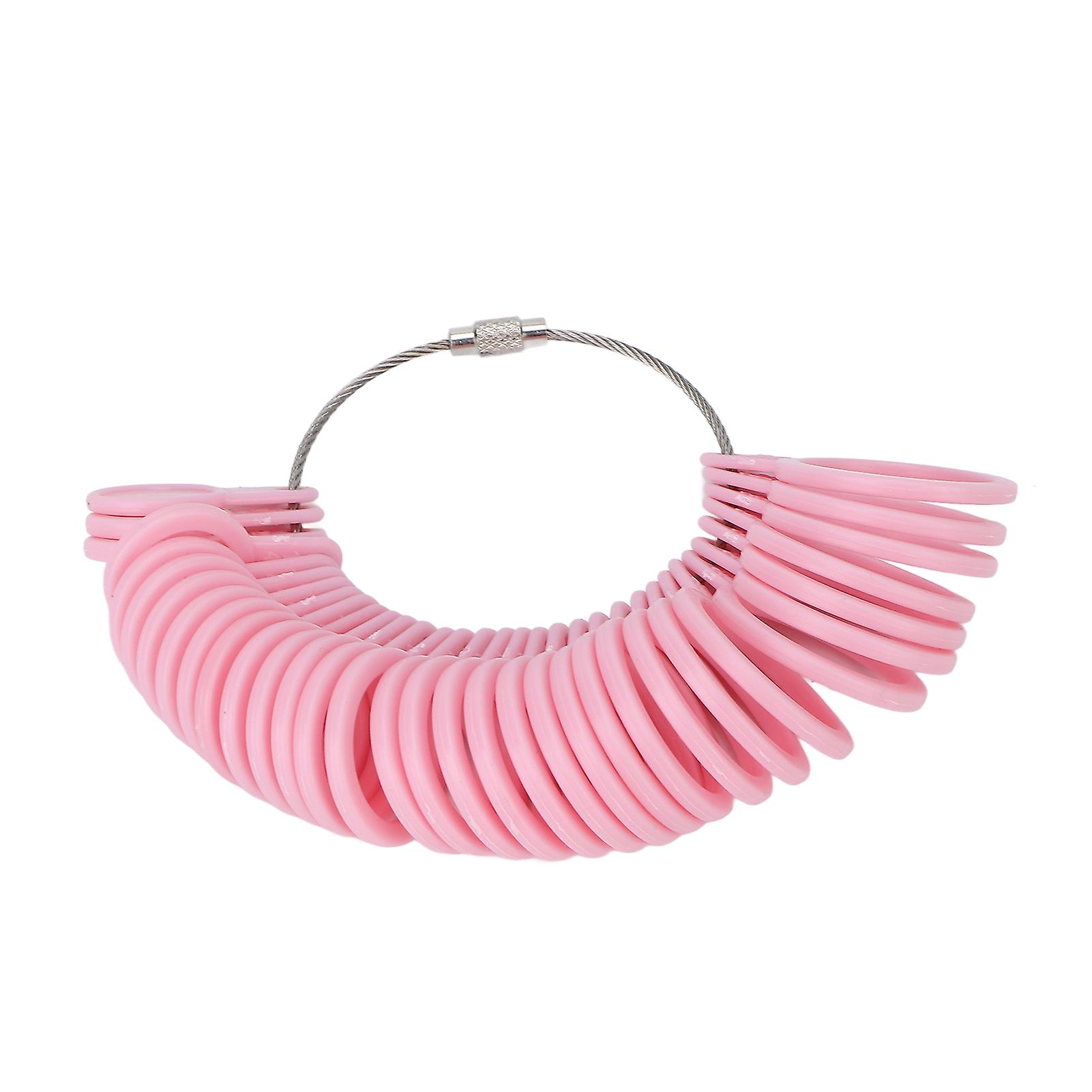 Pink Finger Ring Size Measuring Tool High Accuracy Gauge