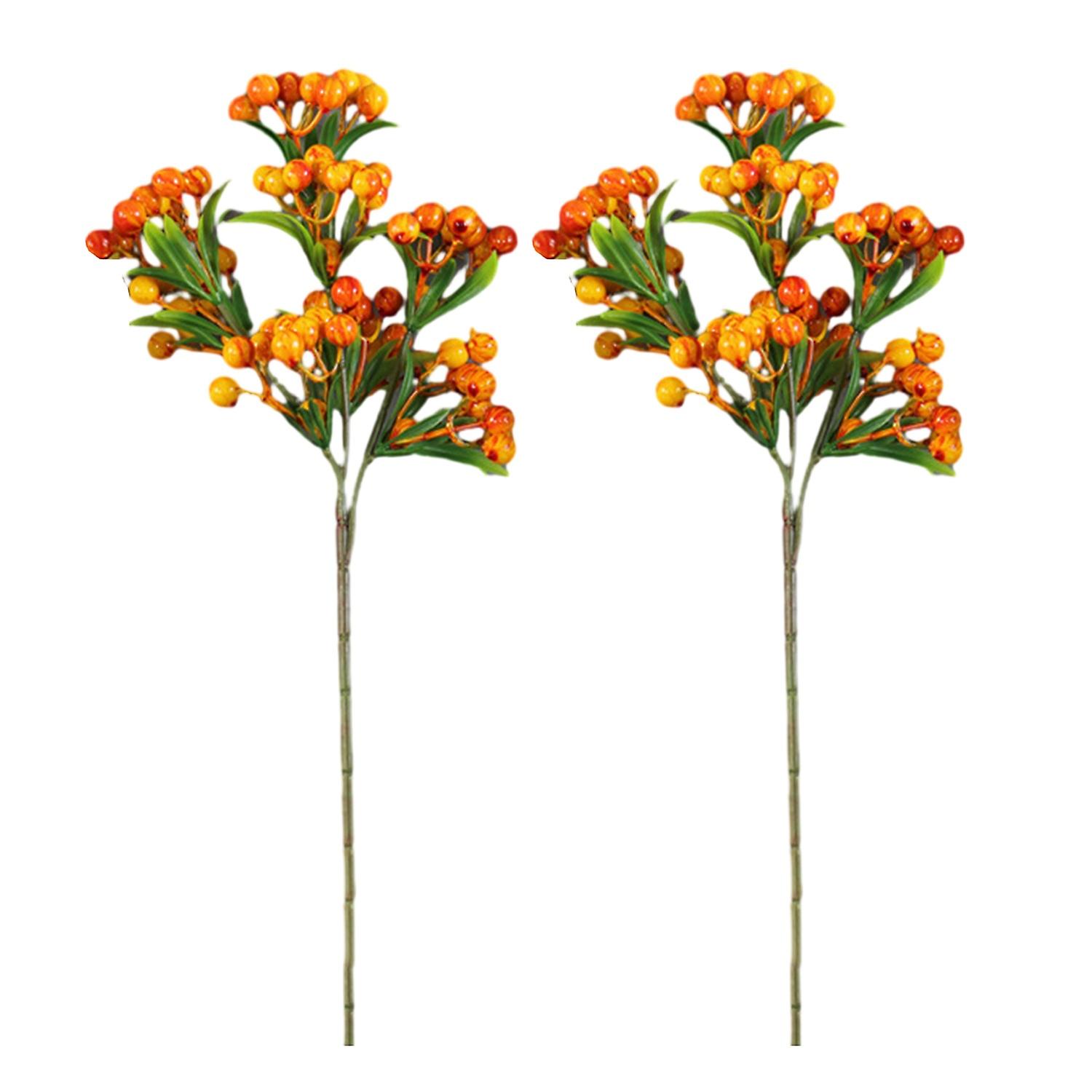 2 Pcs Artificial Berries Realistic Full Vitality Good Detail Great Fidelity No Wither No Watering Lo